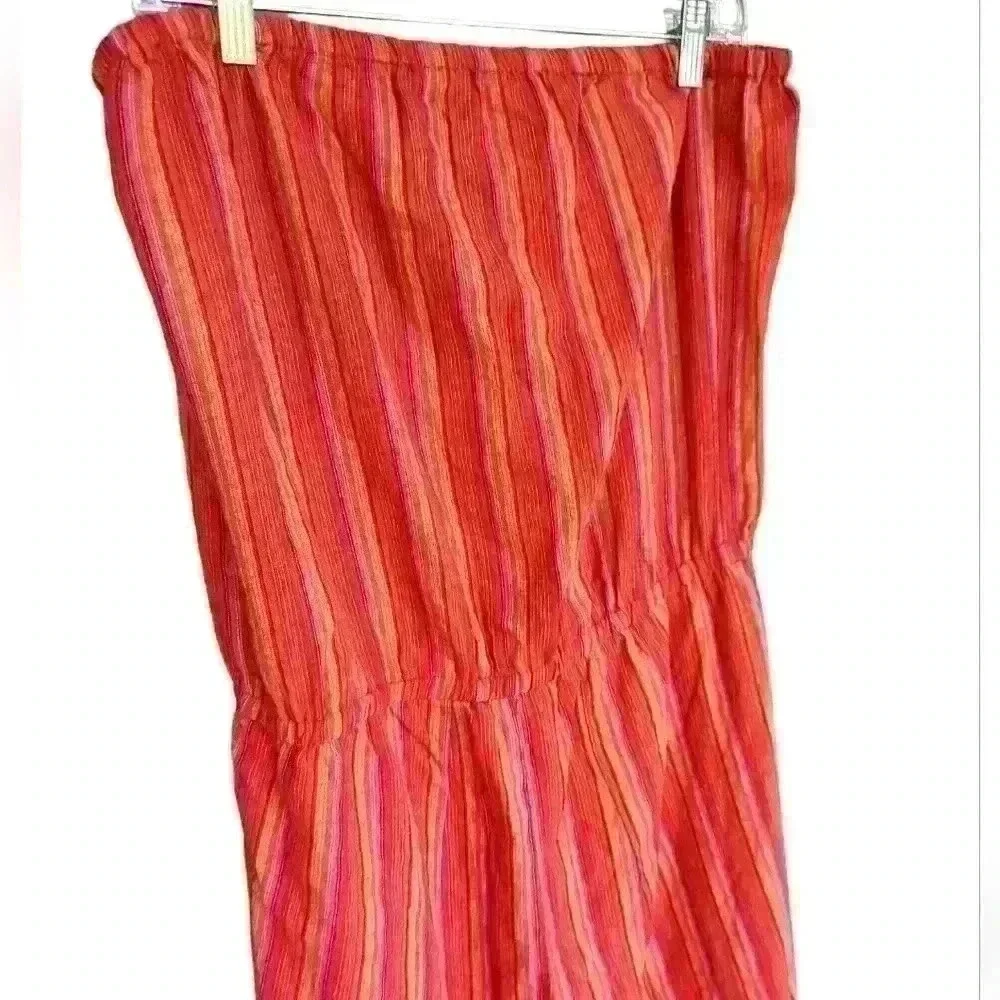 NWOT Anthropologie Drew Linen Blend Striped Jumpsuit Sz Lg - Picture 5 of 7